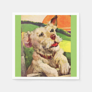 1940s adorable terrier dog paper napkins