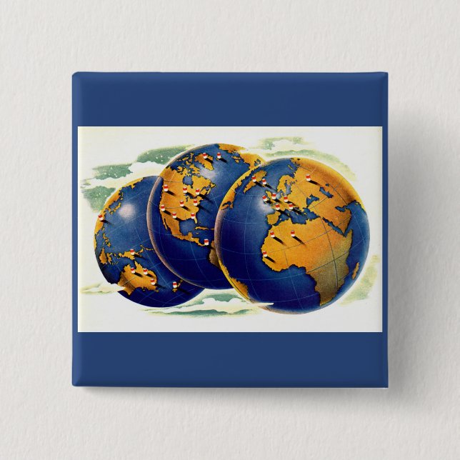 1940s as the world turns three views of earth button (Front)