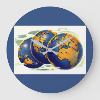 1940s as the world turns three views of earth large clock