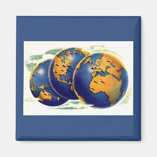 1940s as the world turns three views of earth magnet