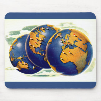 1940s as the world turns three views of earth mouse pad