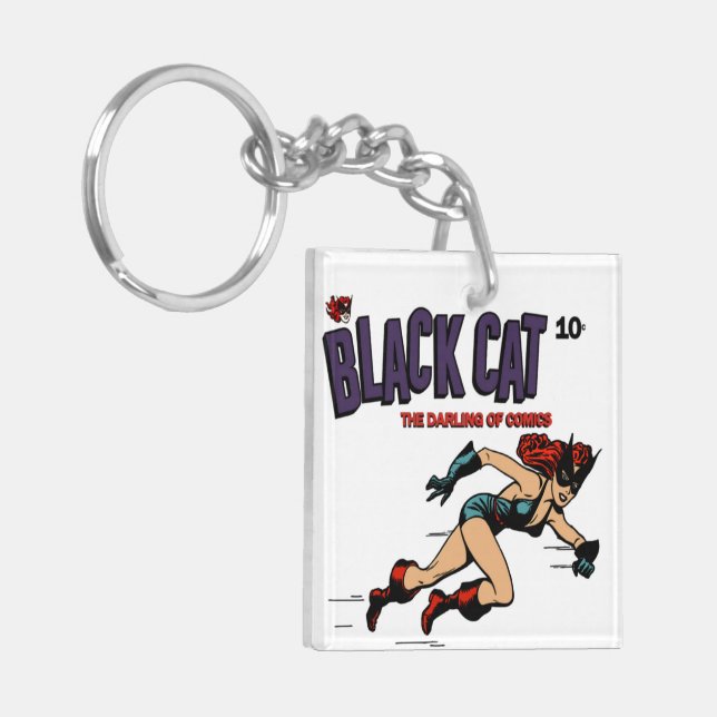 1940's Black Cat Acrylic Keychain (Front Left)