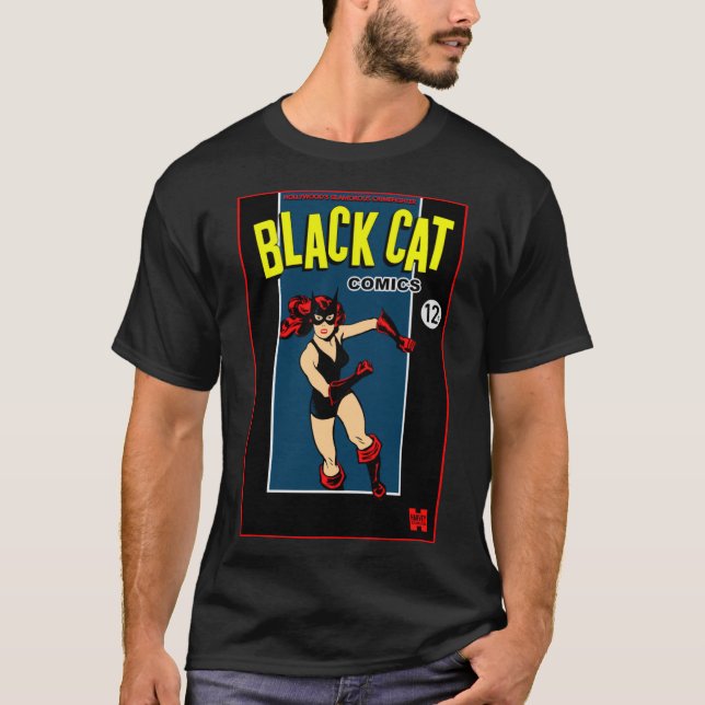 1940's Black Cat Comics "Hero" T-Shirt (Front)