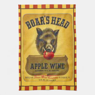"1940's Boar's Head~Apple Wine Label" Towel