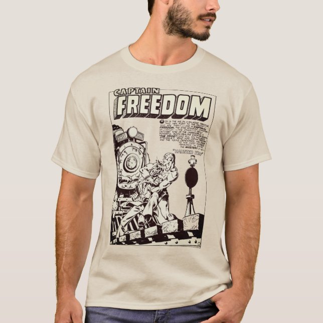 1940's Captain FREEDOM Comic T-Shirt (Front)