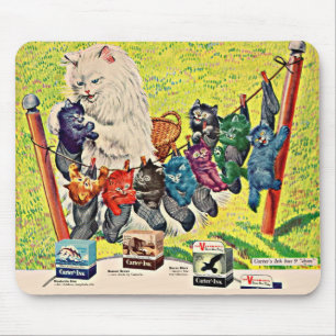 1940s Carter’s Ink ad mama cat and kittens Mouse Pad