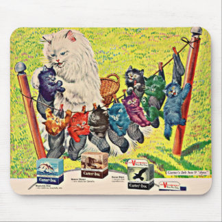 1940s Carter’s Ink ad mama cat and kittens Mouse Pad