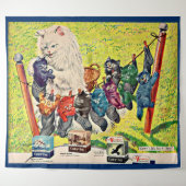 1940s Carter’s Ink ad mama cat and kittens Tapestry (Front (Horizontal))
