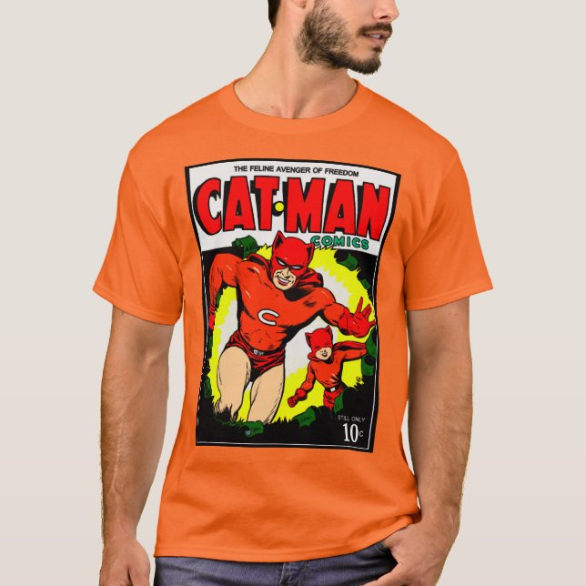 1940's CAT-MAN Comics T-Shirt  (Front)