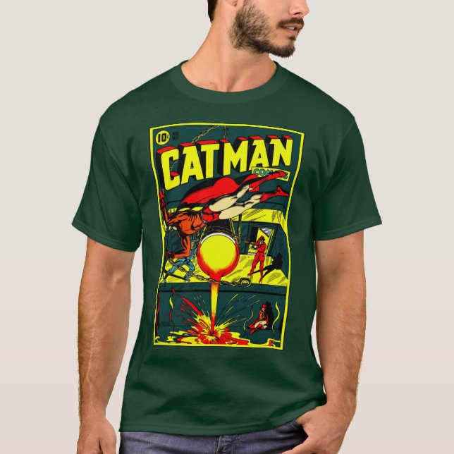 1940's Cat-Man Comics T-Shirt (Front)