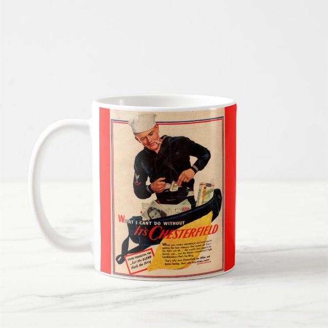 1940s Chesterfield cigarettes ad with sailor Coffee Mug (Left)