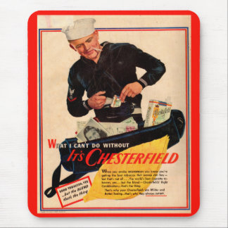 1940s Chesterfield cigarettes ad with sailor Mouse Pad