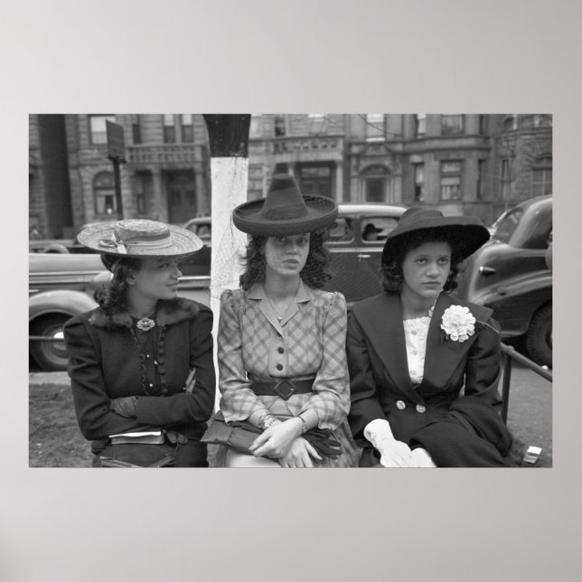 1940s Chicago Hat Fashion Poster (Front)