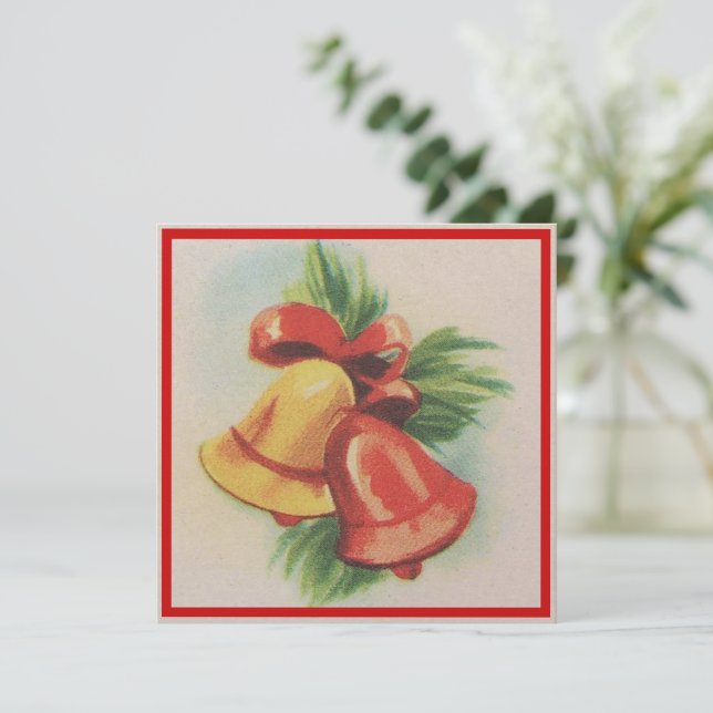 1940s Christmas Bells Holiday Card (Standing Front)
