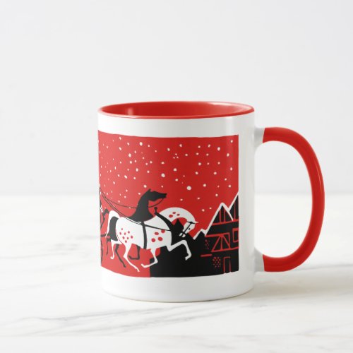 1940s Christmas Snow Scene Mug