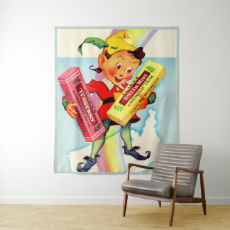 1940s Clark’s chewing gum elf Tapestry