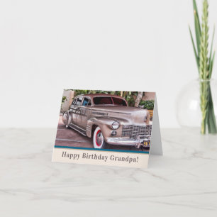1940's Classic Cadillac Happy Birthday Grandpa Card