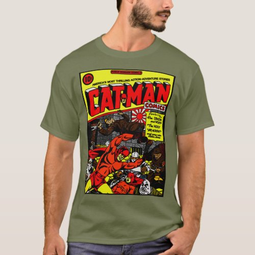 1940s Classic Cat_Man Comics T_Shirt