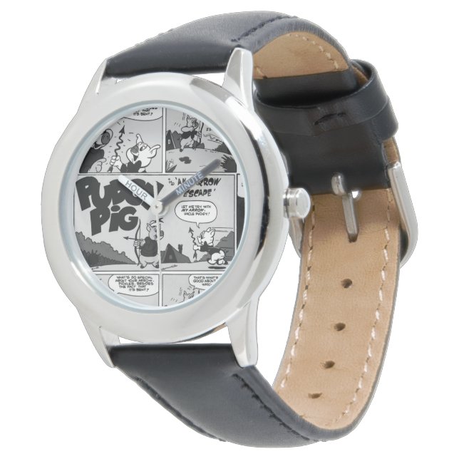 1940's Classic Pudgy Pig Funnies Watch (Angled)