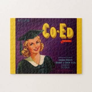 1940s Co-Ed Brand citrus crate label Jigsaw Puzzle