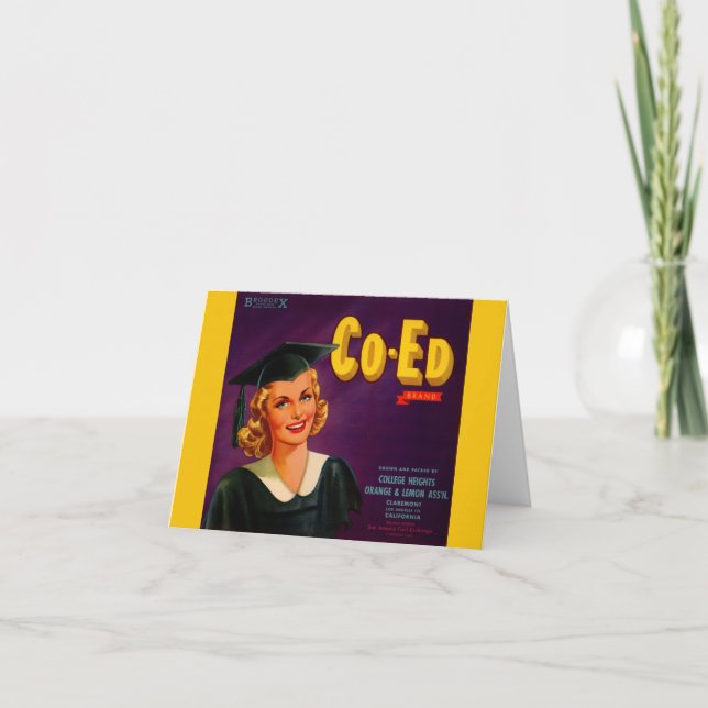 1940s Co-Ed Brand citrus crate label Note Card (Front)