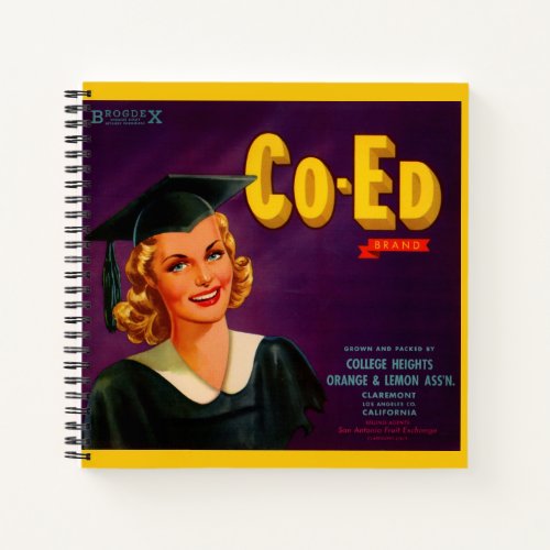 1940s Co_Ed Brand citrus crate label Notebook