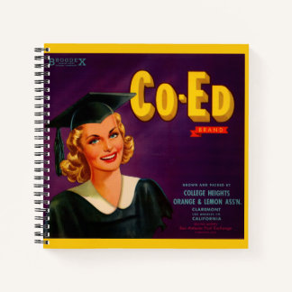 1940s Co-Ed Brand citrus crate label Notebook