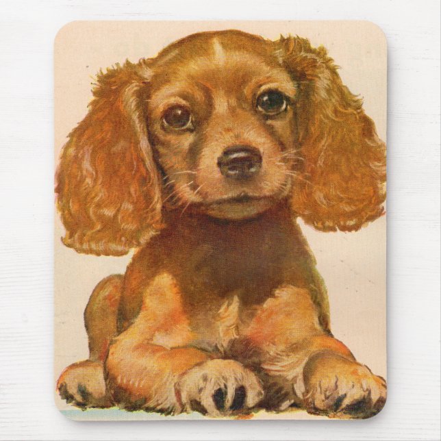 1940s cocker spaniel puppy - The Cutest in History Mouse Pad (Front)