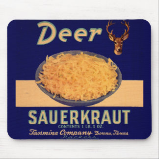1940s Deer sauerkraut label Mouse Pad