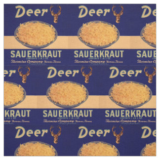 1940s Deer sauerkraut label print Fabric