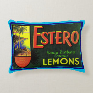 1940s Estero lemons fruit crate label print Accent Pillow