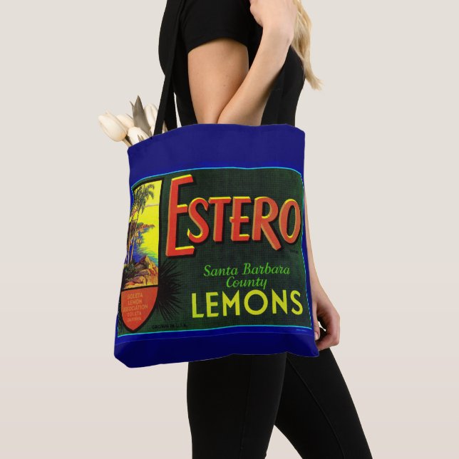 1940s Estero lemons fruit crate label Tote Bag (Close Up)