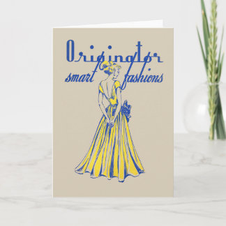 1940's Fashion Illustration Greeting or Note Card