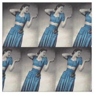 1940s fashion photobare  midriff style print fabric
