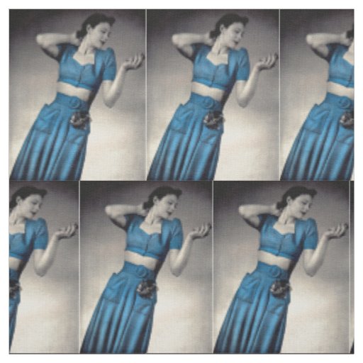 1940s fashion photobare  midriff style print fabric