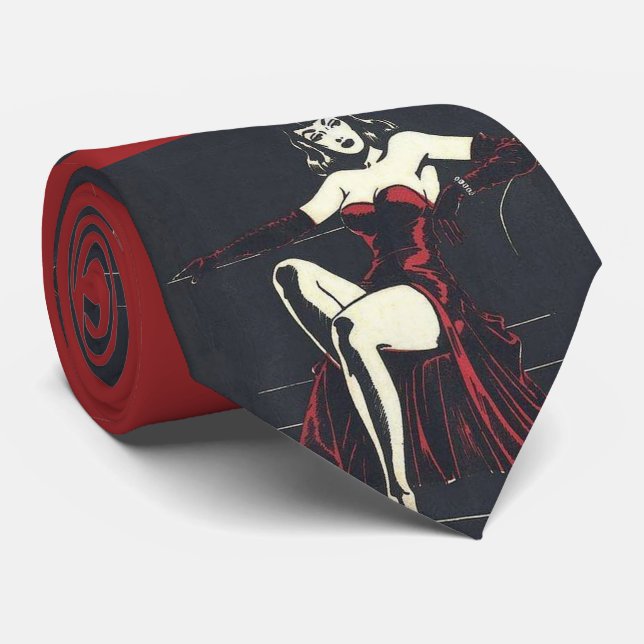1940s femme fatale neck tie (Rolled)