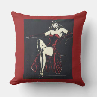 1940s femme fatale throw pillow