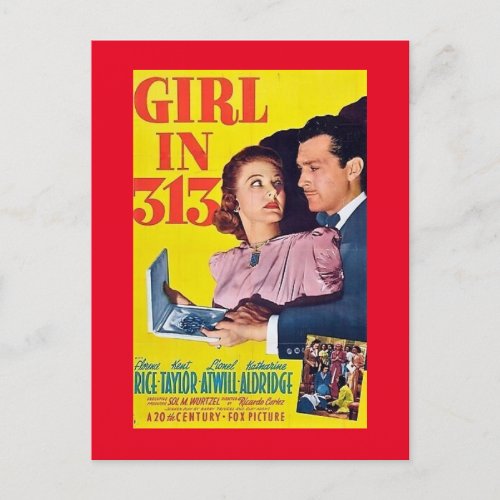 1940s film Girl in 313 Postcard