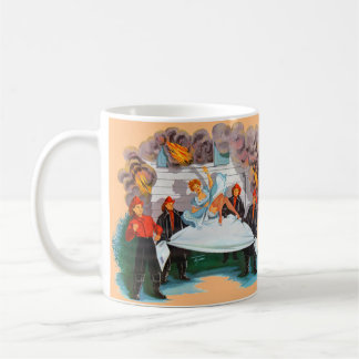 1940s firefighters rescue pretty lady coffee mug