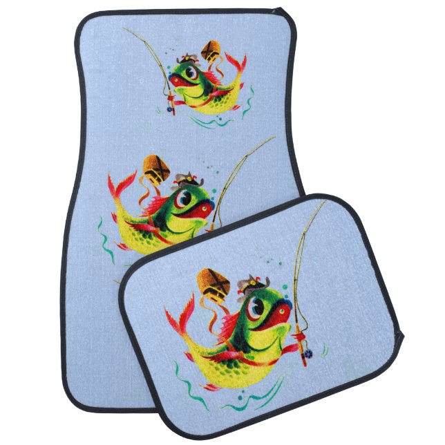 1940s fishing fish car floor mat (Set)
