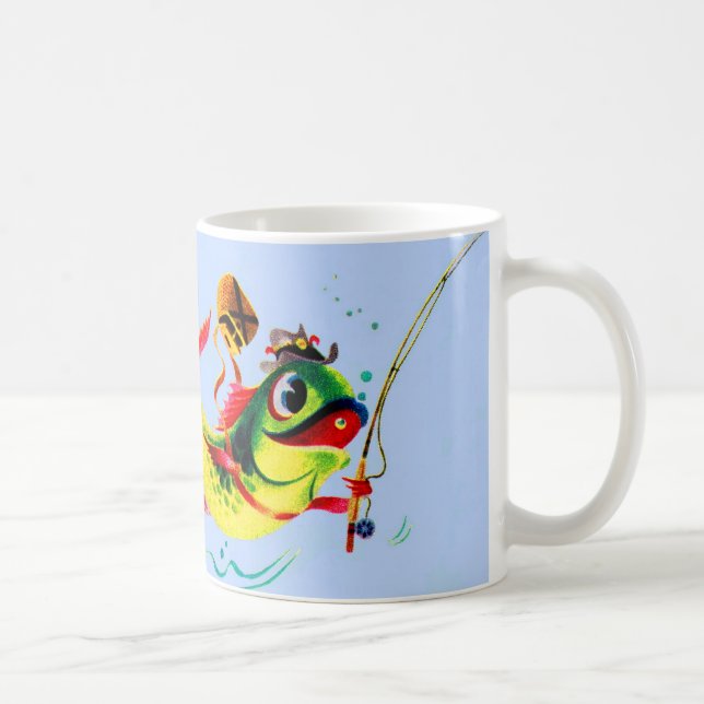 1940s fishing fish coffee mug (Right)