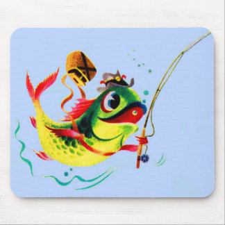 1940s fishing fish mouse pad