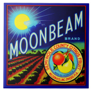 1940s fruit crate label Moonbeam brand citrus Ceramic Tile