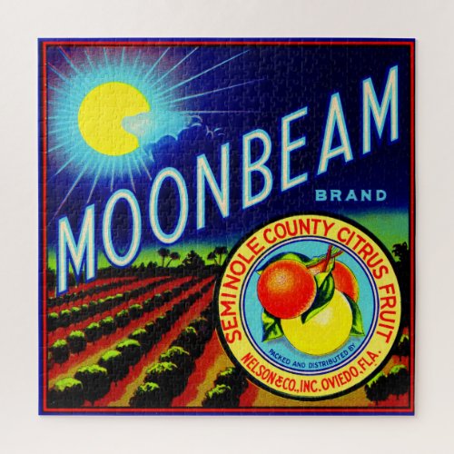 1940s fruit crate label Moonbeam brand citrus Jigsaw Puzzle