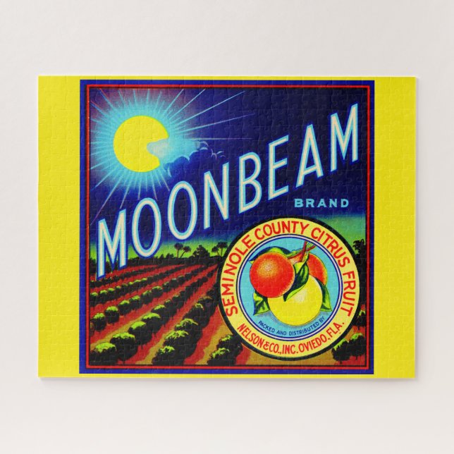 1940s fruit crate label Moonbeam brand citrus Jigsaw Puzzle (Horizontal)