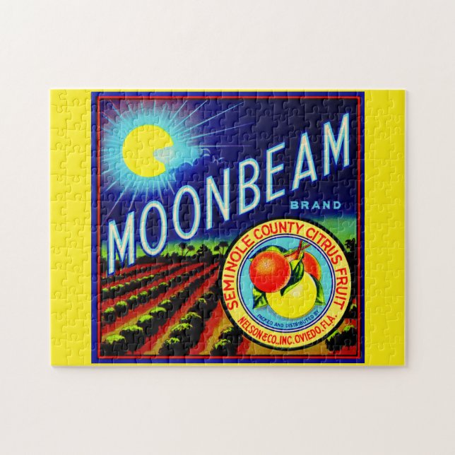1940s fruit crate label Moonbeam brand citrus Jigsaw Puzzle (Horizontal)