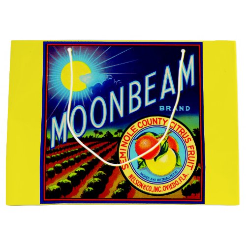 1940s fruit crate label Moonbeam brand citrus Large Gift Bag