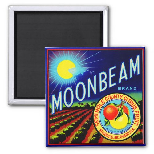 1940s fruit crate label Moonbeam brand citrus Magnet