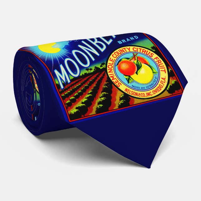 1940s fruit crate label Moonbeam brand citrus prin Neck Tie (Rolled)
