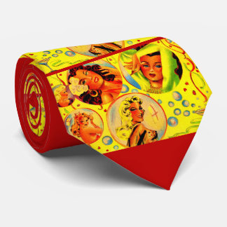 1940s glamor girls print neck tie